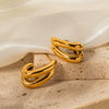 Wholesale Titanium Steel Geometric Cshaped Electroplated Women's Earrings