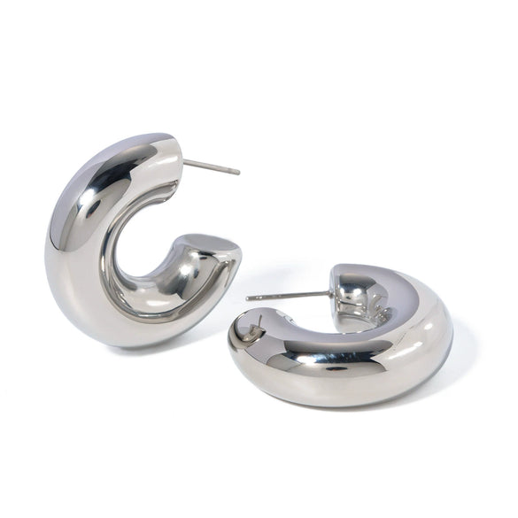 Wholesale Titanium Steel Geometric Cshaped Electroplated Women's Earrings