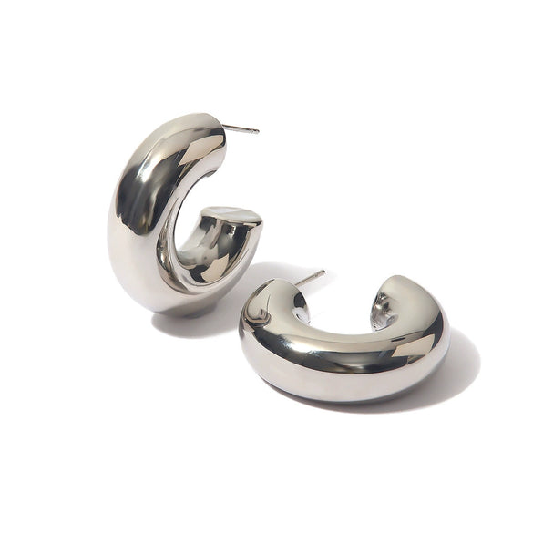 Wholesale Titanium Steel Geometric Cshaped Electroplated Women's Earrings