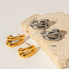 Wholesale Titanium Steel Geometric Cshaped Electroplated Women's Earrings