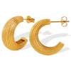 Wholesale 316L Stainless Steel Geometric Cshaped Fashion Earrings For Women With Electroplating Treatment