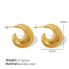 Wholesale 316L Stainless Steel Geometric Cshaped Hollow Earrings For Women Retro Style Electroplated