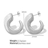 Wholesale 316L Stainless Steel Geometric Cshaped Hollow Earrings For Women Retro Style Electroplated