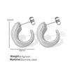 Wholesale 316L Stainless Steel Geometric Cshaped Hollow Earrings For Women Retro Style Electroplated