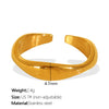 Wholesale 316L Stainless Steel Geometric Cshaped Opening Fashion Ring For Women With Electroplating