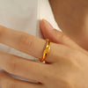 Wholesale 316L Stainless Steel Geometric Cshaped Opening Fashion Ring For Women With Electroplating