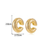 Wholesale Titanium Steel Geometric Cshaped Rectangular Electroplated Metal Earrings For Women
