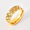 Wholesale Titanium Steel Geometric Diamondencrusted Square Ring Jewelry