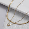 Wholesale Titanium Steel Geometric Double Layer Overlapping Clavicle Chain Necklace For Women Electroplated Cold Style