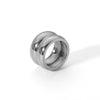Wholesale Titanium Steel Geometric Double Layer Ring With 18K Gold Electroplated And Casting Finish Unisex