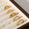 Wholesale Titanium Steel Geometric Double Layer Ring With 18K Gold Electroplated And Casting Finish Unisex