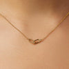 Wholesale Titanium Steel Geometric Double Loop Interlocking Circle Pendant Clavicle Chain Necklace For Ladies