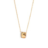 Wholesale Titanium Steel Geometric Double Ring Necklace With O Word Chain Electroplated Jewelry For Women