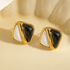 Wholesale Titanium Steel Geometric Double Stud Earrings Electroplated Minimalist Style Unisex