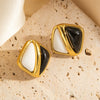 Wholesale Titanium Steel Geometric Double Stud Earrings Electroplated Minimalist Style Unisex