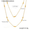 Wholesale Titanium Steel Geometric Doublelayer Beaded Sweater Chain Necklace For Women Light Luxury Style Electroplated