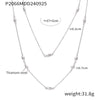 Wholesale Titanium Steel Geometric Doublelayer Beaded Sweater Chain Necklace For Women Light Luxury Style Electroplated
