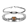 Wholesale Titanium Steel Geometric Dragon Claw Eagle Claw Woven Adjustable Unisex Bracelet With Tiger Eye Natural Stone