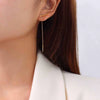 Wholesale Titanium Steel Geometric Drop Shape Electroplated Women's Earrings