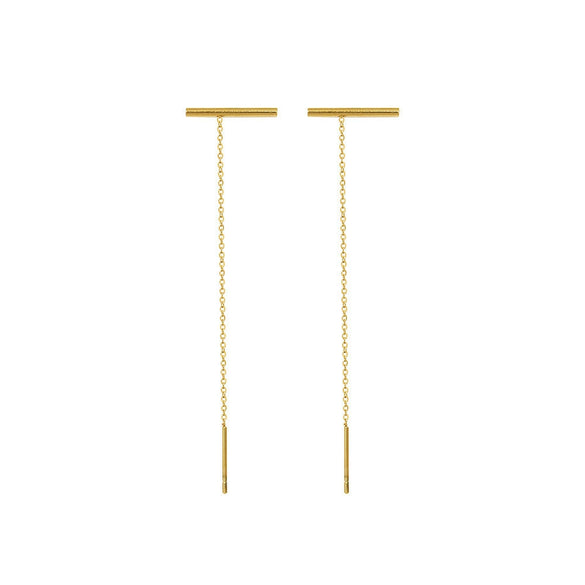 Wholesale Titanium Steel Geometric Drop Shape Electroplated Women's Earrings