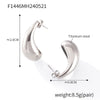 Wholesale 316L Stainless Steel Geometric Drop Shape Hollow Exaggerated Crescent Women's Earrings With Electroplating