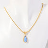 Wholesale Titanium Steel Geometric Dropshaped Electroplated Pendant Necklace With Snake Bone Chain
