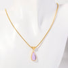 Wholesale Titanium Steel Geometric Dropshaped Electroplated Pendant Necklace With Snake Bone Chain