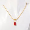 Wholesale Titanium Steel Geometric Dropshaped Electroplated Pendant Necklace With Snake Bone Chain