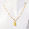 Wholesale Titanium Steel Geometric Dropshaped Electroplated Pendant Necklace With Snake Bone Chain