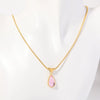 Wholesale Titanium Steel Geometric Dropshaped Electroplated Pendant Necklace With Snake Bone Chain