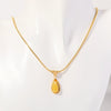 Wholesale Titanium Steel Geometric Dropshaped Electroplated Pendant Necklace With Snake Bone Chain