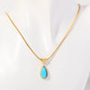 Wholesale Titanium Steel Geometric Dropshaped Electroplated Pendant Necklace With Snake Bone Chain
