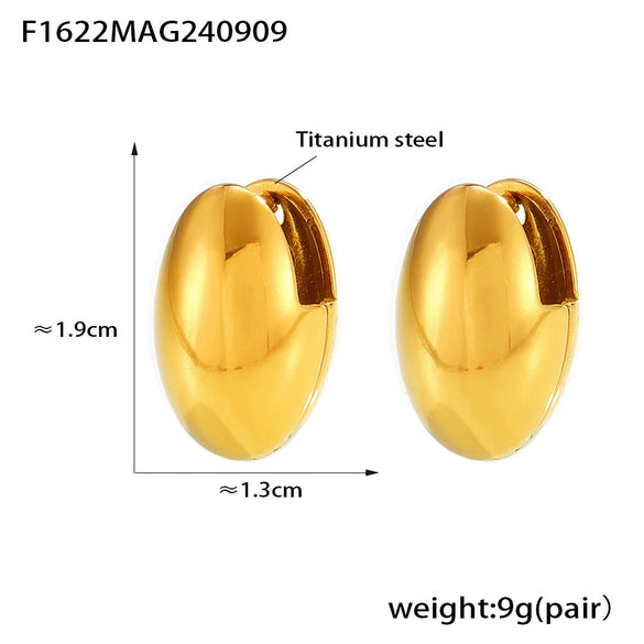 Wholesale 316L Stainless Steel Geometric Ear Buckle Earrings For Women Unique Design Light Luxury Retro Temperament Electroplated