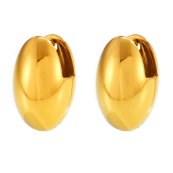 Wholesale 316L Stainless Steel Geometric Ear Buckle Earrings For Women Unique Design Light Luxury Retro Temperament Electroplated