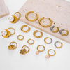 Wholesale 316L Stainless Steel Geometric Earrings Electroplated 18K Gold For Women