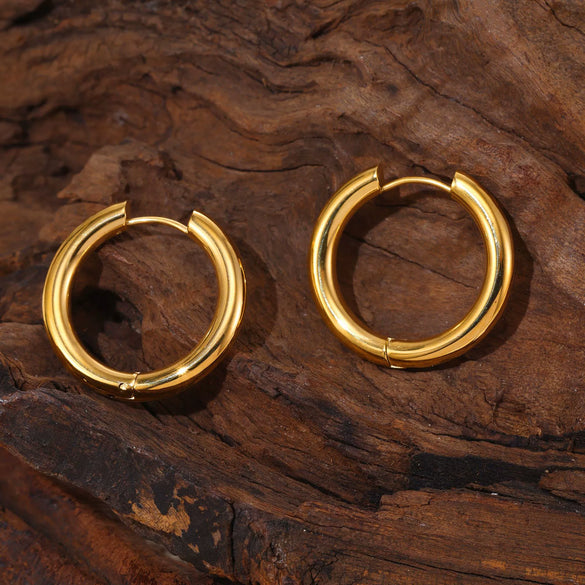 Wholesale 316L Stainless Steel Geometric Earrings Electroplated 18K Gold For Women