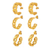 Wholesale 316L Stainless Steel Geometric Earrings Electroplated 18K Real Gold Chain Casting Fashion Light Luxury Personality Trendy For Women
