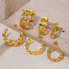 Wholesale 316L Stainless Steel Geometric Earrings Electroplated 18K Real Gold Chain Casting Fashion Light Luxury Personality Trendy For Women