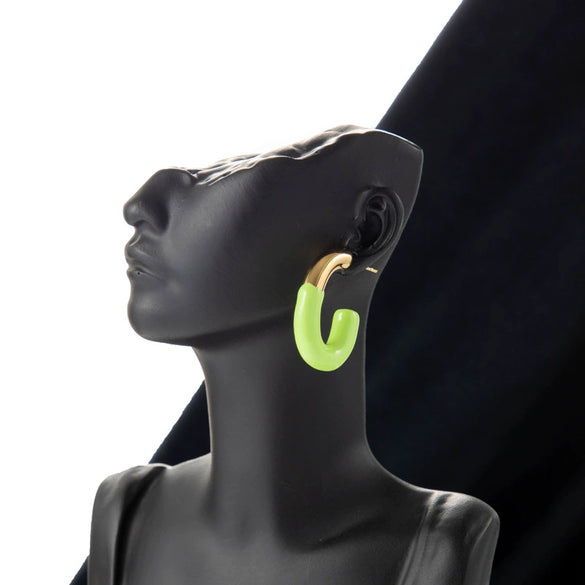 Wholesale Titanium Steel Geometric Earrings Electroplated Sweet Style