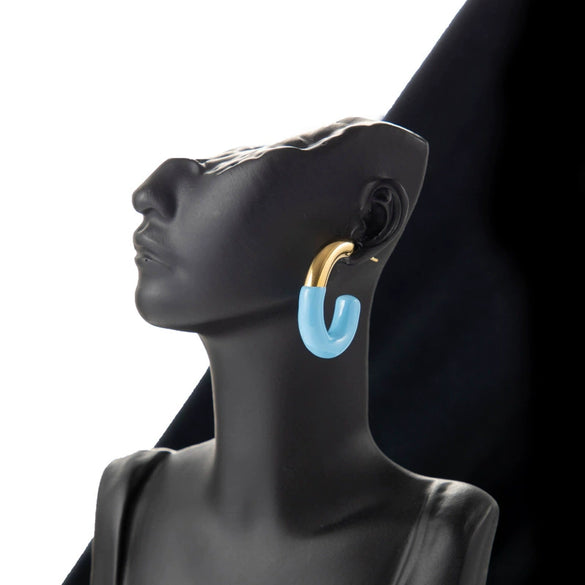 Wholesale Titanium Steel Geometric Earrings Electroplated Sweet Style