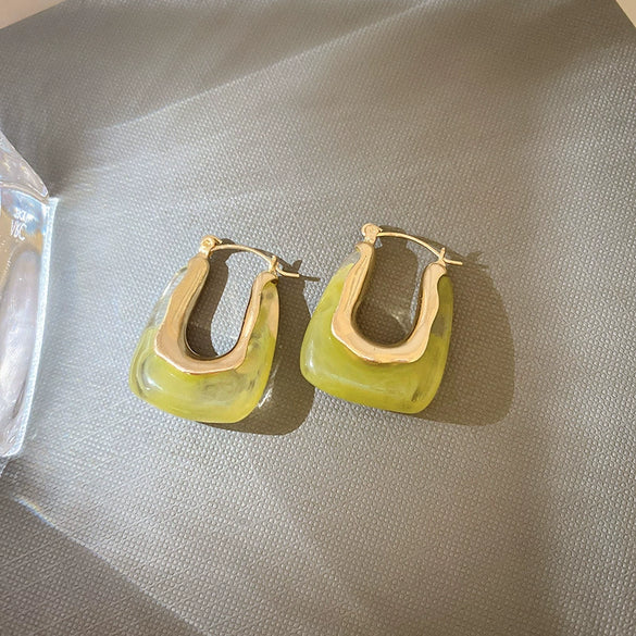 Wholesale Titanium Steel Geometric Earrings Elegant Simple High Grade Electroplated