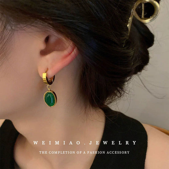 Wholesale Titanium Steel Geometric Earrings Elegant Simple High Grade Electroplated