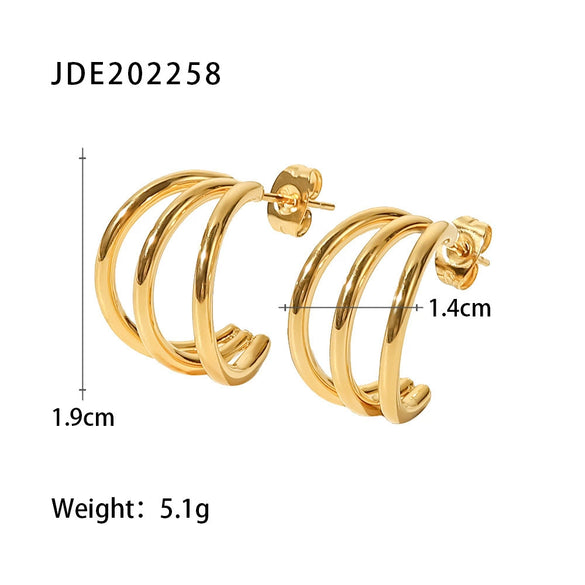 Wholesale Titanium Steel Geometric Earrings Hypoallergenic Colorfast Retro Electroplated For Women