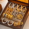 Wholesale Titanium Steel Geometric Earrings Hypoallergenic Colorfast Retro Electroplated For Women