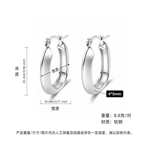 Wholesale Titanium Steel Geometric Earrings With Electroplating For Women Antiallergy And Stylish