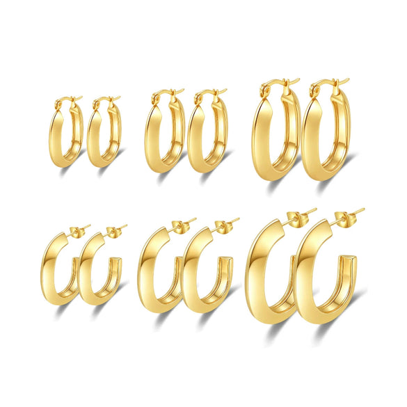 Wholesale Titanium Steel Geometric Earrings With Electroplating For Women Antiallergy And Stylish