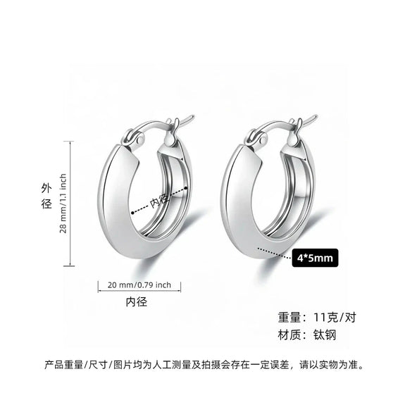 Wholesale Titanium Steel Geometric Earrings With Electroplating For Women Antiallergy And Stylish