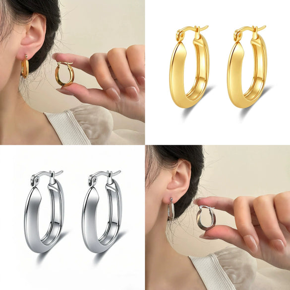 Wholesale Titanium Steel Geometric Earrings With Electroplating For Women Antiallergy And Stylish