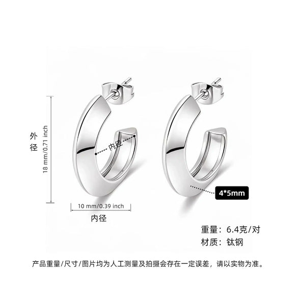 Wholesale Titanium Steel Geometric Earrings With Electroplating For Women Antiallergy And Stylish
