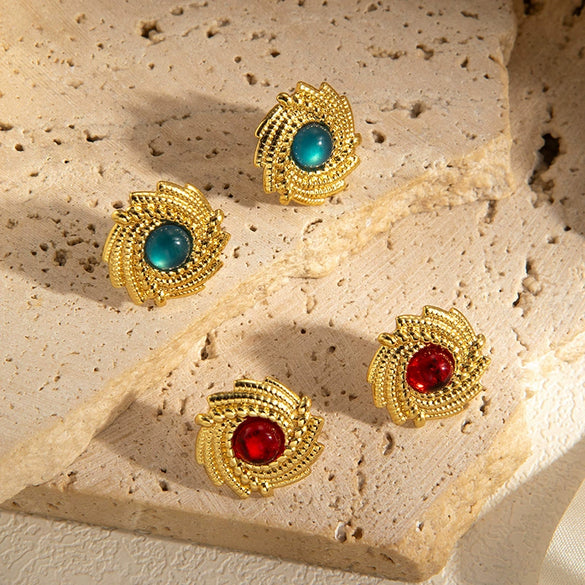 Wholesale Titanium Steel Geometric Earrings With Electroplating Retro And Fashionable For Women
